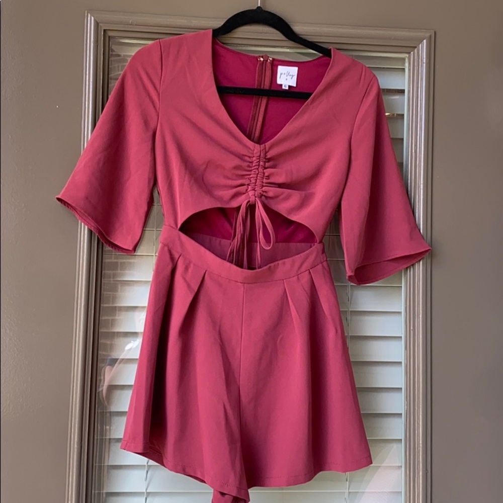 Princess Polly Mauve rose cutout romper